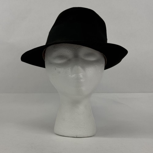 Dobbs Noir Laine Fedora Taille 7.5 Stranix Pendleton Oregon - Photo 3 sur 5