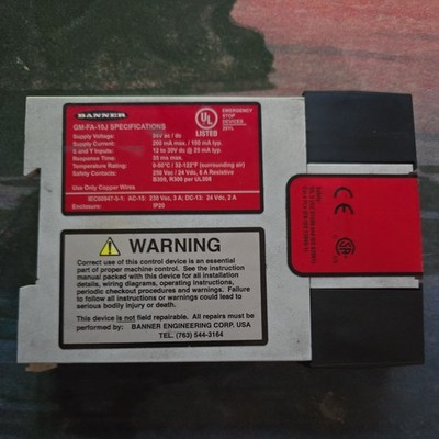 Banner GM-FA-10J Gate Monitoring Safety Module, Supply Voltage: 24VAC/DC