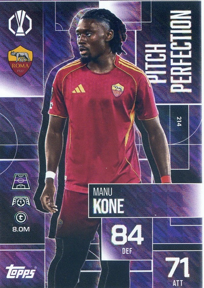 2025-26 Topps Match Attax Extra UEFA UCL MANU KONE #214 Pitch