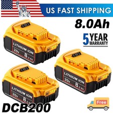 3PCS 8.0Ah for  20Volt Max XR Li-ion Battery -2 DCB205 DCB206 DCB181