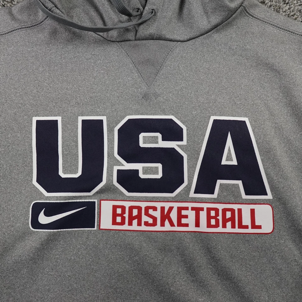Sudadera con Capucha de Baloncesto EE. UU. Para Hombres M Gris Nike Dri FIT Therma Pullover Sudadera con Capucha Foto 4 de 4