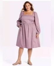 Ava & Viv Women’s Pink Bishop Sleeve Sundress Ballon Sleeves A Line Size XXL