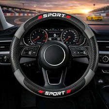 Carbon Fiber Pu Leather Steering Wheel Cover Universal Fit Sport Car Accessory Carbon Fiber Pu Leather Steering Wheel Cover Universal Fit Sport Car Accessory