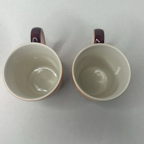 Set of 4 Harry And David Coffee Mugs Tea Cups Orange Plaid 10 oz Thailand - Picture 9 of 11