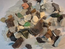 BEACH SEA GLASS SURF TUMBLED Lot 2027 COLLECTION ART JEWELRY CRAFT MOSAIC 1 LB