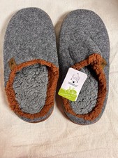 Men's Slippers Charcoal Gray Memory Foam Slip-On Size 11 NEW