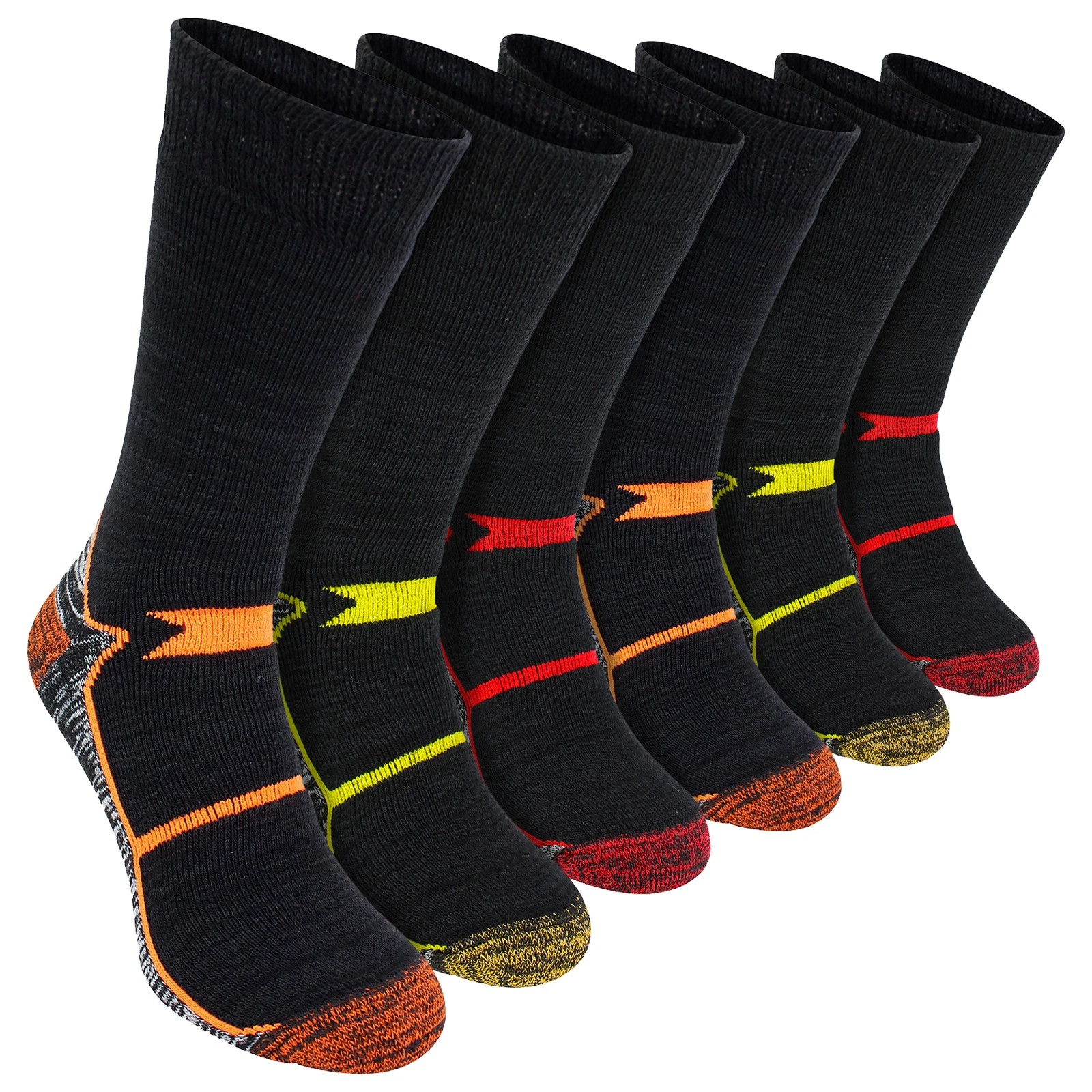Mens Thermal Work Socks by Sock Snob , 3 Multi Pack Cotton Reinforced Boot Socks