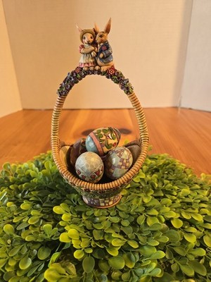 Jim Shore ''Gathering  Joy'' Easter Basket w/5 Eggs Figurine  4007546