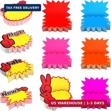 500 Pieces Burst Signs Fluorescent Blank Star Shape Retail Sale Tags Burst Paper