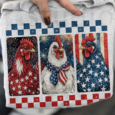 Patriotic Chicken 4th July Shirt, 250th Anniversary Rooster Tee, USA Chicken Tee