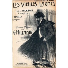 Rivoli Antiquesantique chanson score Old Tears Les Vieilles Larmes circa 1900