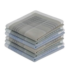 Zenssia Men's Soft Cotton Handkerchiefs Assorted Color with Stripe 6 Piece Gi...