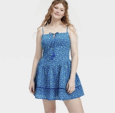 Roller Rabbit x Target Lobsters Drop Waist Mini Dress Cobalt Blue Size  SMALL NWT | eBay