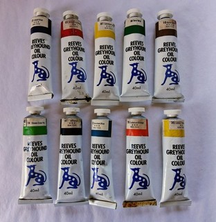 Reeves Greyhound Oil Colour Paints 10x Mixed Colours Unopened