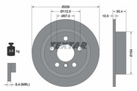 Textar Bremsscheiben Textar PRO Ø 259Mm Voll Beschichtet FüR Mini 92279303