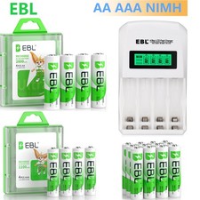 EBL AA AAA Batteries Rechargeable 1.2V NiMh 2800mah 2300mah w/ LCD Charger Lot