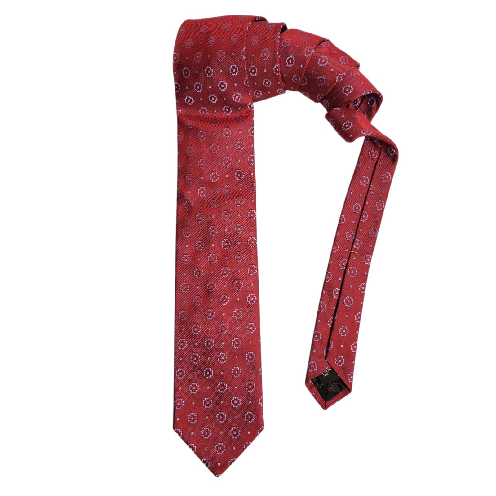 Robert Talbott BoC Red with Blue/Silver Geometric… - image 3