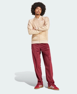 adidas Originals Monogram Velour Track Pants Burgundy Red Soft