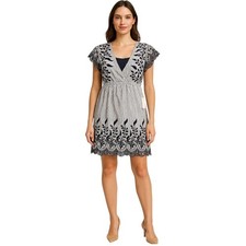 Two by Vince Camuto Dress Sz. Medium Striped Embroidered Eyelet Layered NWT $129