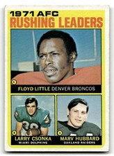 1972 Topps #1 1971 AFC Rushing Leaders (Little/Csonka/Hubbard)