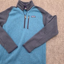 Patagonia Men's Better Sweater 1/4 Zip Fleece Pullover Jacket Blue Gray - S