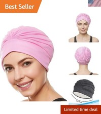 Multi-Color Women's Swim Turban - Chic Bathing Cap with Water-Resistant Lining
