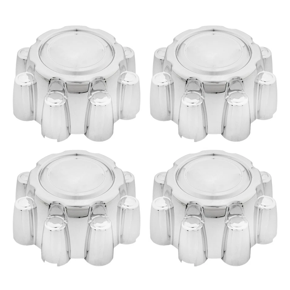 4 Chrome For FORD F250 F350 SD Excursion 8 Lug Wheel Center Hub Caps Rim