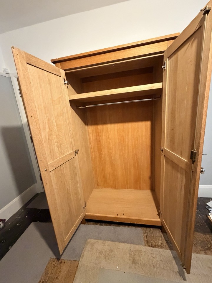 Wooden wardrobe (used) | eBay UK