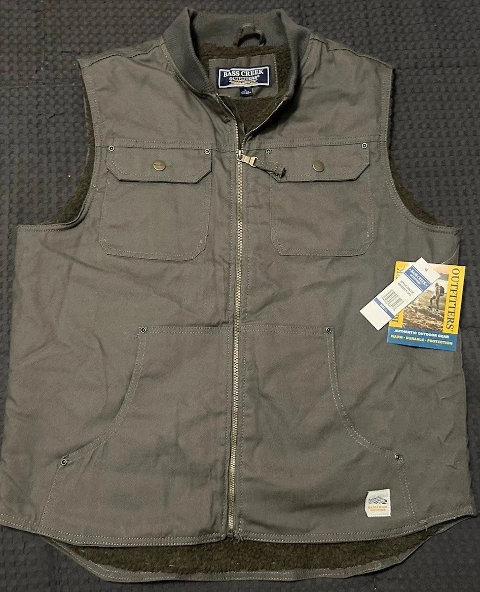 Bass Creek Outfitters Duck Canvas Outdoor Fishing Hunting Hiking Vest Medium