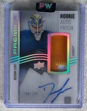 2022 Devon Levi Rookie Auto Patch of 249 Upper Deck Premier Hockey