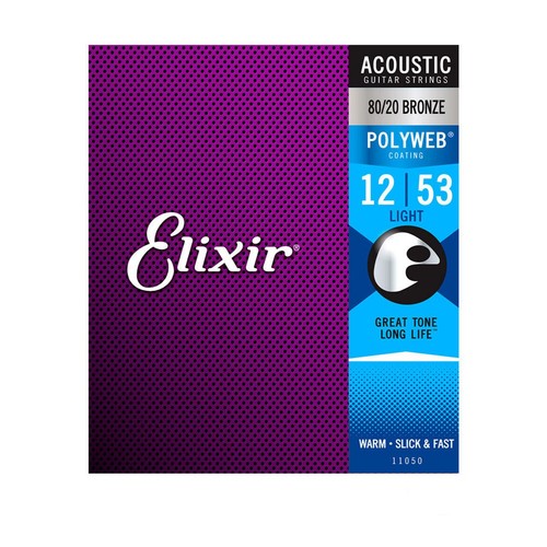 Used Elixir Light Acoustic 80/20 Bronze with POLYWEB® Coating
