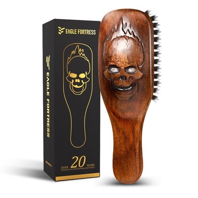 Boar Bristle Hair Brush for Men Hair Care - Beard Brush, Mustache Brush with ...