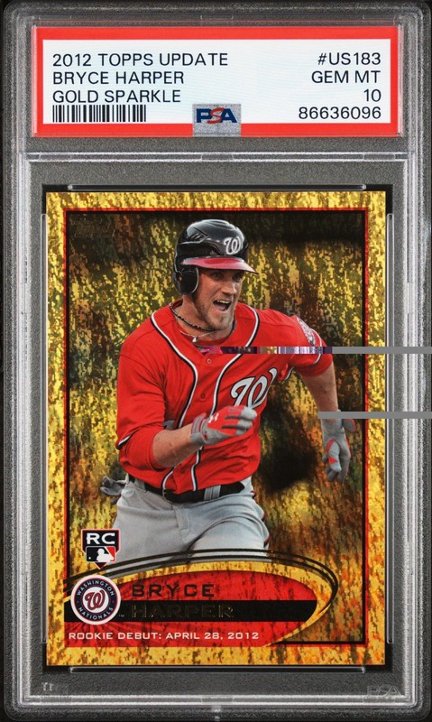 2012 Topps Update Bryce Harper RC Gold Sparkle Rookie #US183 Nationals PSA 10