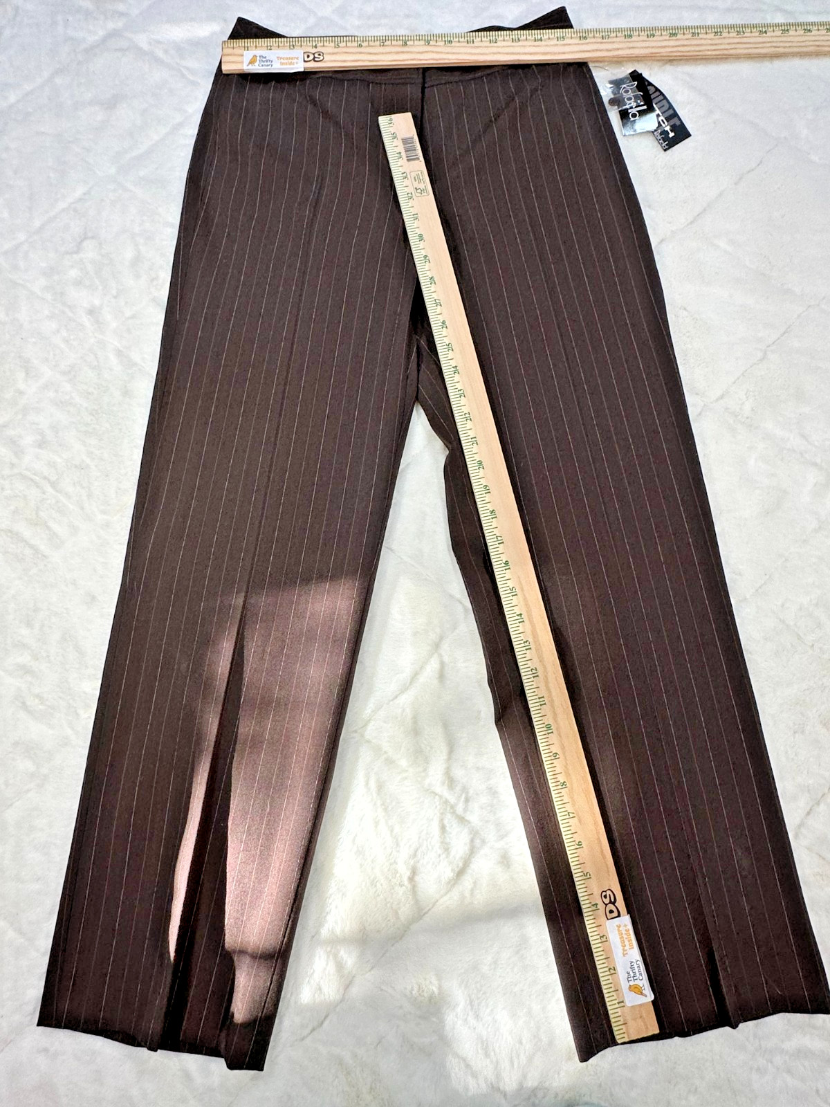 Rafaella Womens Brown Pinstripe Pants Size 10 Stretch Career Dress NWT !!