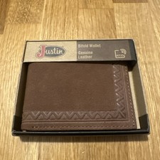 Justin Roughout Leather Bifold Wallet Brown RFID Western 23093842W1