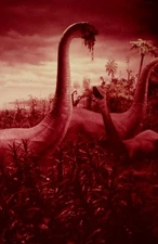 Vintage Disneyland 35mm BRONTOSAURUS & YOUNG Souvenir Slide PANA-VUE VP123