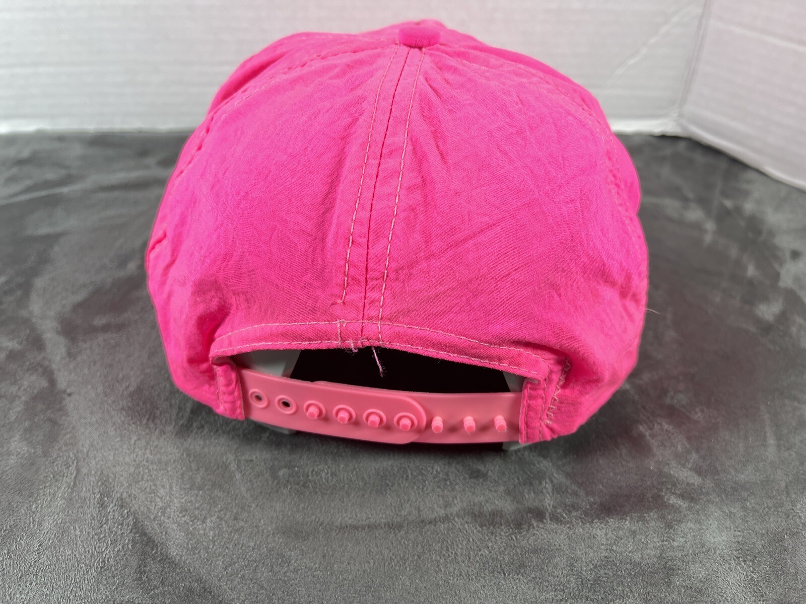 Vintage Sony AutoSound Neon Pink Nylon Snapback Hat USA Auto Sound Car