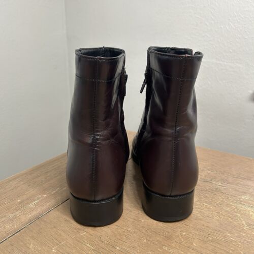 Vintage Florsheim Beatle Boots Men’s 8 D Burgundy Leather Side Zip Disco Hipster - Picture 6 of 20