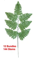 Silk Leather Leaf Fern (Pack of 12 Bundles - 144 Stems) - Bulk Wholesale Pricing