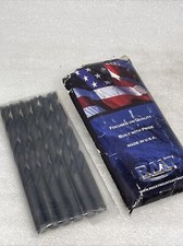 3/8   .3750 RMT Drill Bits Jobber Length, HSS, Black Oxide, USA, Lot Of 6 
