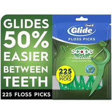 Oral-B Glide with Scope Dental Floss Picks, Mint Flavored , 225 Picks
