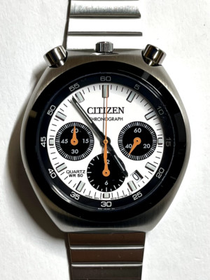 Citizen AN3660-81A Bullhead White Dial Record Label Tsuno Chrono