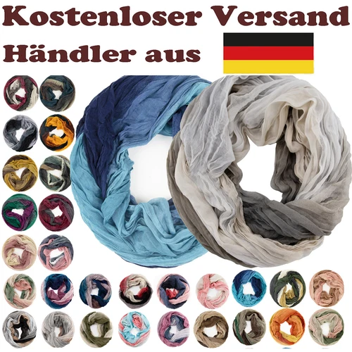 Damen Schal leichter Loop schal Schlauchschal Tuch mit Farbverlauf Viele Farben