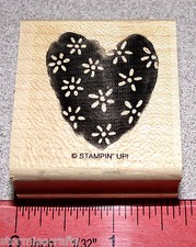 Solid Heart of Flowers Blossoms Rubber Stamp by Stampin Up Something New to Love
