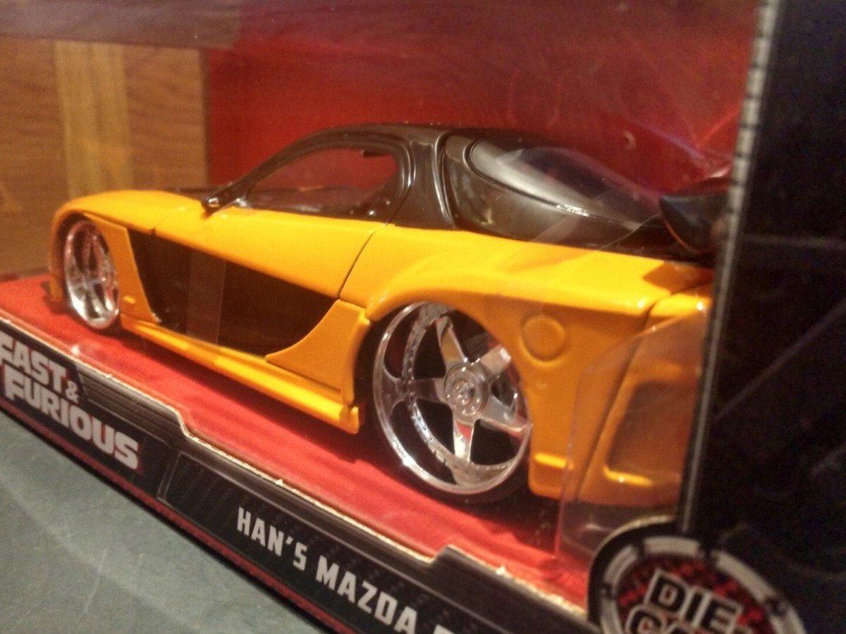 BRAND NEW 2021 FAST & FURIOUS 7 HAN'S MAZDA RX-7 1:24 DIE BRAND NEW 2021 FAST & FURIOUS 7 HAN'S MAZDA RX-7 1:24 DIE