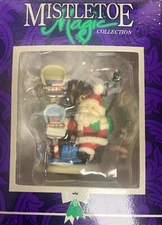 Vintage Mistletoe Magic Ornament Santa Collecting The Mail, NIP