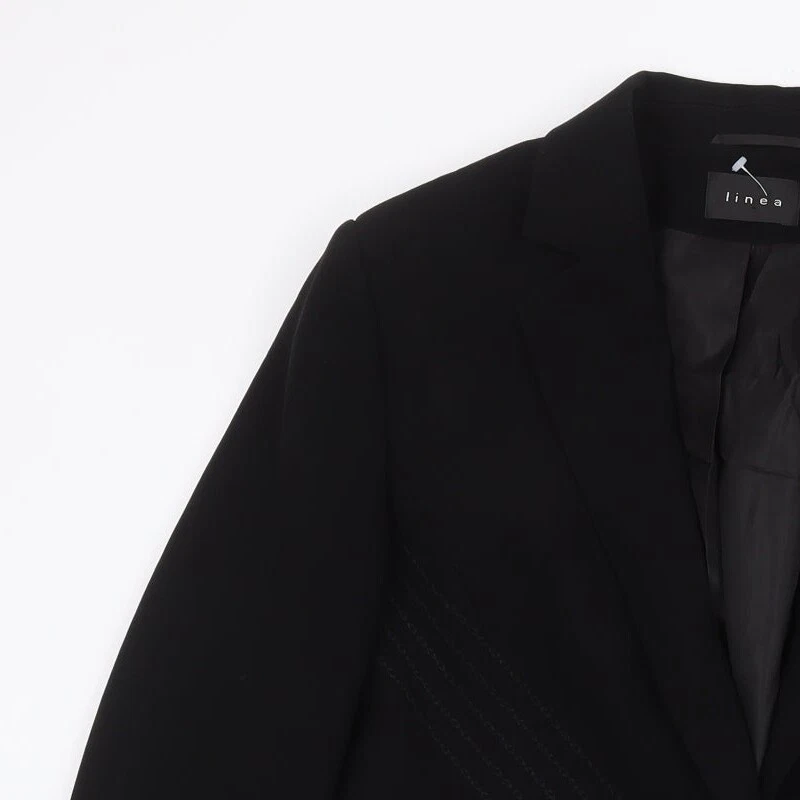 Chaqueta blazer negra para mujer Linea, talla 12, botones Foto 3 de 4