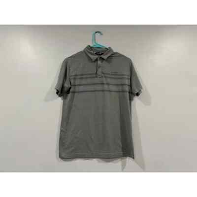 Travis Matthew Gray Striped Short Sleeve Polo Shirt Large L
