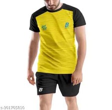 Printed Super Net Comfortable T shirt Shorts Set for Sports Gym