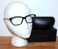 RALPH LAUREN Women's Black w/Gold Chain Link EYEGLASSES Frames 6185, 55-16-140